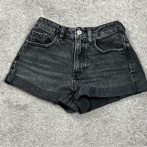 PacSun Washed Black High-Rise Denim Shorts